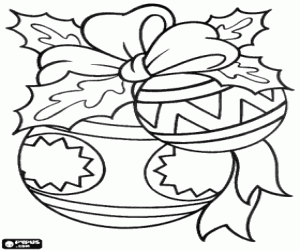 kolorowanka Bombki choinkowe z wstążką