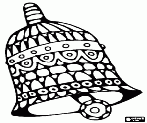 kolorowanka Boże Narodzenie dzwon z geometrii