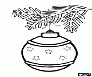 kolorowanka Boże Narodzenie Kula ozdobiona gwiazdami