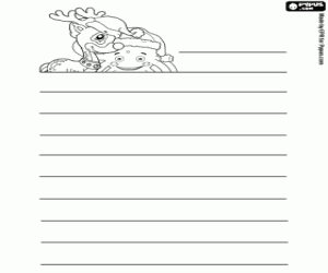 kolorowanka Boże Narodzenie list z Pypus i renifery