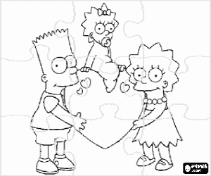 kolorowanka Bracia Simpsonowie puzzle