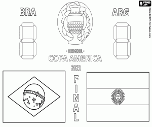 kolorowanka Brazylia - Argentyna, Copa America 2021