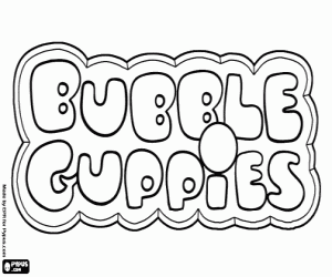 kolorowanka Bubble Guppies logo, Bąbelkowy świat gupików