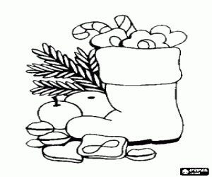 kolorowanka But z Boże Narodzenie słodycze