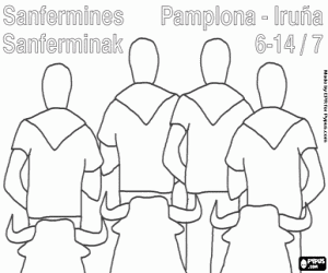 kolorowanka Byki San Fermin Pamplona