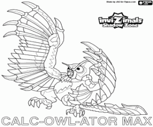 kolorowanka Calc-Owl-Ator Max, Invizimals Następny wymiar