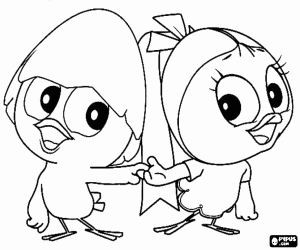 kolorowanka Calimero i Priscilla