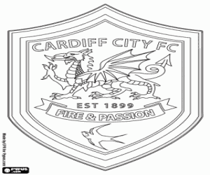 kolorowanka Cardiff City FC emblemat