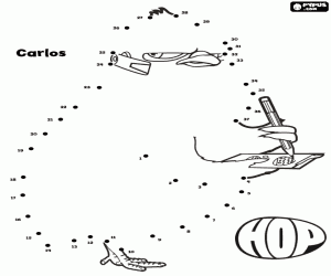 kolorowanka Carlos kurczak, kropka do kropka