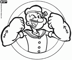 kolorowanka Charakter Popeye sailor man