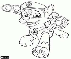 kolorowanka Chase, pies policyjny z Paw Patrol