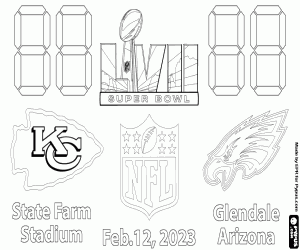 kolorowanka Chiefs vs Eagles, Super Bowl 2023