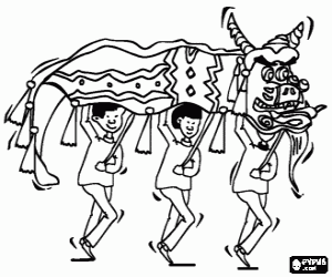 kolorowanka Chiński Smok w uroczystości