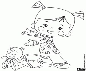 kolorowanka Chloe i koc kaczki