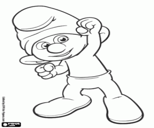 kolorowanka Ciamajda Smerf w Paryżu