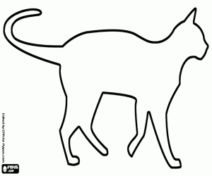 kolorowanka Cichy spacer kota, sylwetka