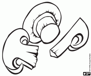 kolorowanka Kilka cięcia grzyby