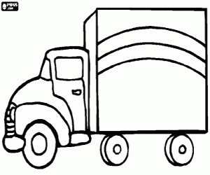 kolorowanka Ciężarówka, widok z boku