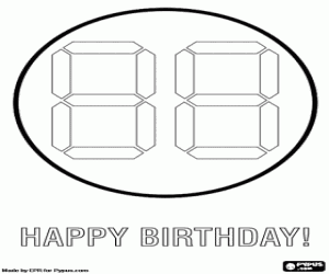 kolorowanka Cyfrowa karta na urodziny