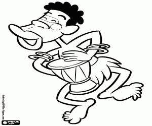 kolorowanka Człowiek z bębna w Afryce