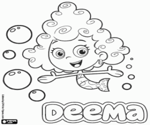 kolorowanka Deema syrena, Bubble Guppies