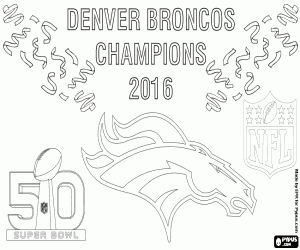 kolorowanka Denver Broncos, Super Bowl 2016 mistrzowie