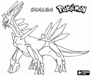 kolorowanka Dialga, Pokemon smok
