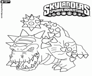 kolorowanka Dinozaur Skylander Bash