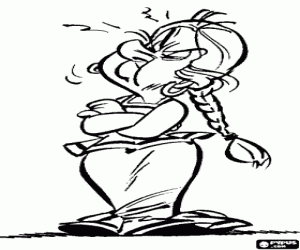 kolorowanka Dobromina, kobieta galijskie wieś