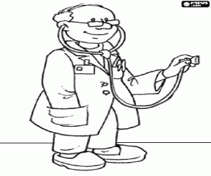 kolorowanka Doktor z stetoskop