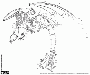 kolorowanka Dołącz do kropki Czkawka i Szczerbatek