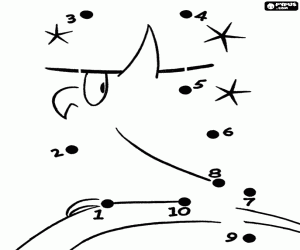 kolorowanka Dołącz do kropki, sowa z kapeluszem