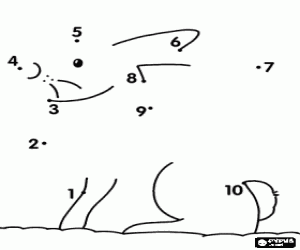 kolorowanka Dołącz do kropki zwierzęcia