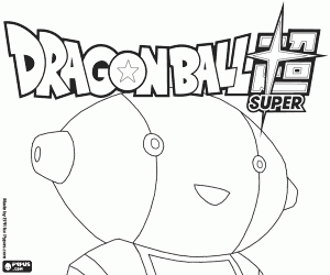kolorowanka Dragon Ball Super, logo i robota