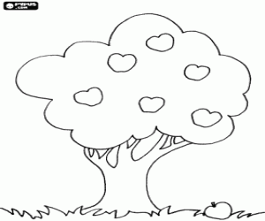 kolorowanka Drzewo z owocami