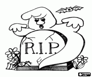 kolorowanka Duch na cmentarzu