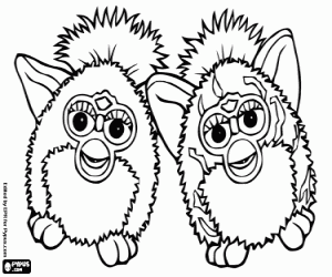 kolorowanka Dwie zabawne furbys