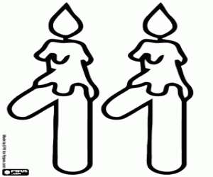 kolorowanka Dwie świece i numer jedenaście