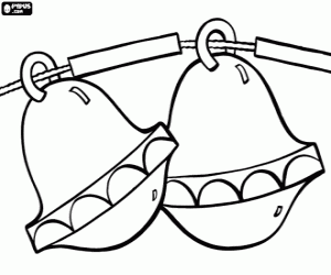 kolorowanka Dwóch dzwoneczków świąt Bożego Narodzenia