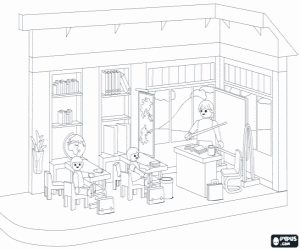 kolorowanka Dzieci w klasie Playmobil