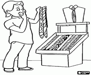 kolorowanka Dziecko i krawat dla taty