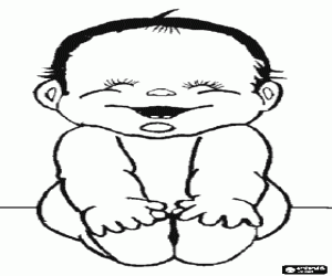 kolorowanka Dziecko siedzi na podłodze