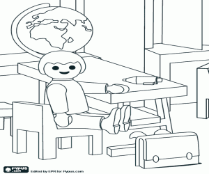 kolorowanka Dziecko w szkole Playmobil