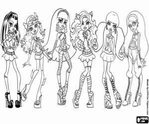 kolorowanka Dziewczyny z Monster High