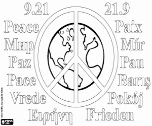 kolorowanka Dzień pokoju, 21 września