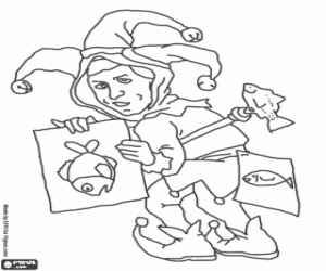 kolorowanka Dzień żartów, 1 kwietnia