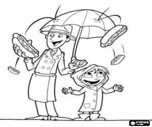 kolorowanka Dziwne deszcz żywności