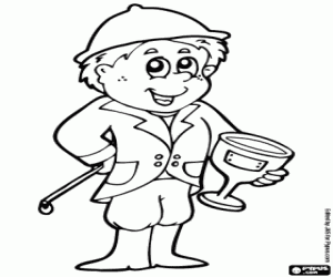 kolorowanka Dżokej. Jeździec z Pucharem