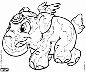 kolorowanka Elephante, słoń z Neopets