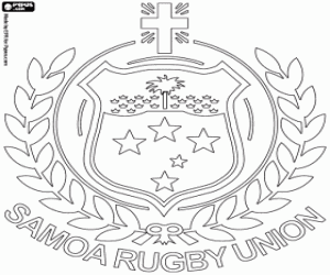 kolorowanka Emblemat Samoa w rugby drużyny
